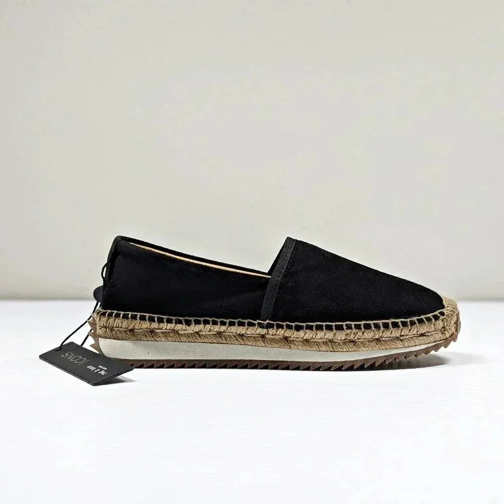 Rag & Bone Women's Espadrille Runner Black Suede Flats Size 40 EU (MSRP $295)
